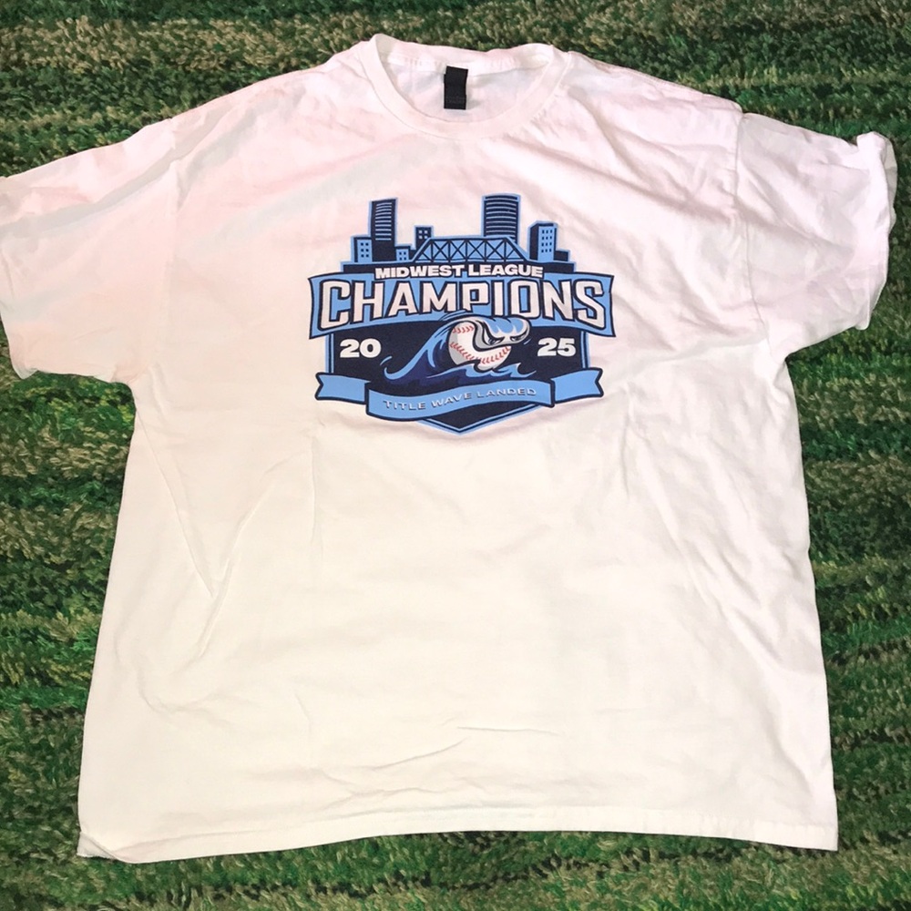 West Michigan Whitecaps Midwest League Champions 2025 White Logo Tee